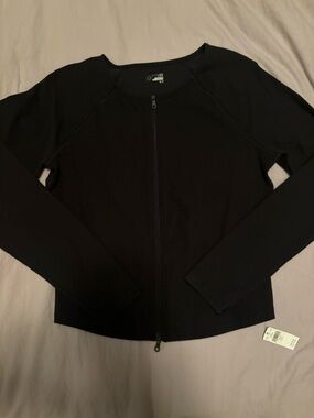 NWT Aerie Black Full Zip Long Sleeve Ribbed Jacket